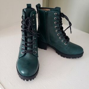 True Craft Green Combat Boots